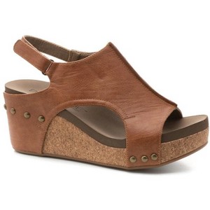 Corkys Boutique Womens Carley Faux Leather Wedge Heel Sandals - 1 of 4