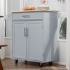 NicBex Mobile Kitchen Island Cart Morden Kitchen Carts on Wheels with Storage, 2 Cabinets Doors and 1 Drawer for Dining Rooms - 3 of 4