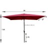 Gulches Burgundy 108 Inch x 72 Inch Rectangular Patio Umbrella with Crank and Tilt Feature - 4 of 4