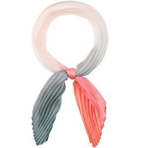 INSPIRE CHIC Women Gradient Color Pleated Satin Ombre Colorful Long Stretchy Neck Scarves 1Pc - 1 of 4