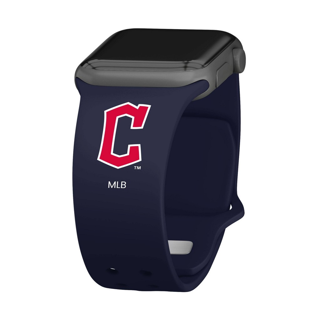 Photos - Watch Strap MLB Cleveland Guardians Silicone 42mm Apple Band - Navy