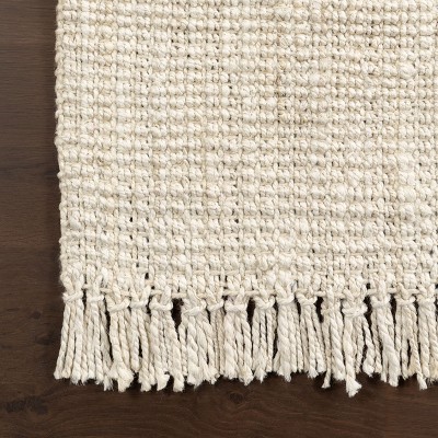Handwoven Off-White Chunky Jute 2' 6" x 6' Runner Rug