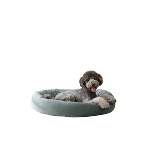 Arlee Home & Pet Orbit Orthopedic Chew Resistant Eco-Friendly Memory Foam Dog Bolster Bed - Aloe - XXL - 1 of 4