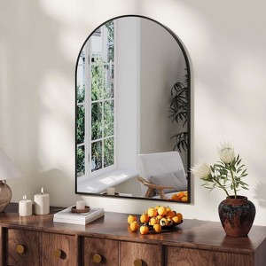 Arched Wall Mirror, Arch Bathroom Mirror, Wall Mounted Vanity Mirror with Arch Metal Frame, Modern Bathroom Vanity Mirror for Bedroom - 1 of 4