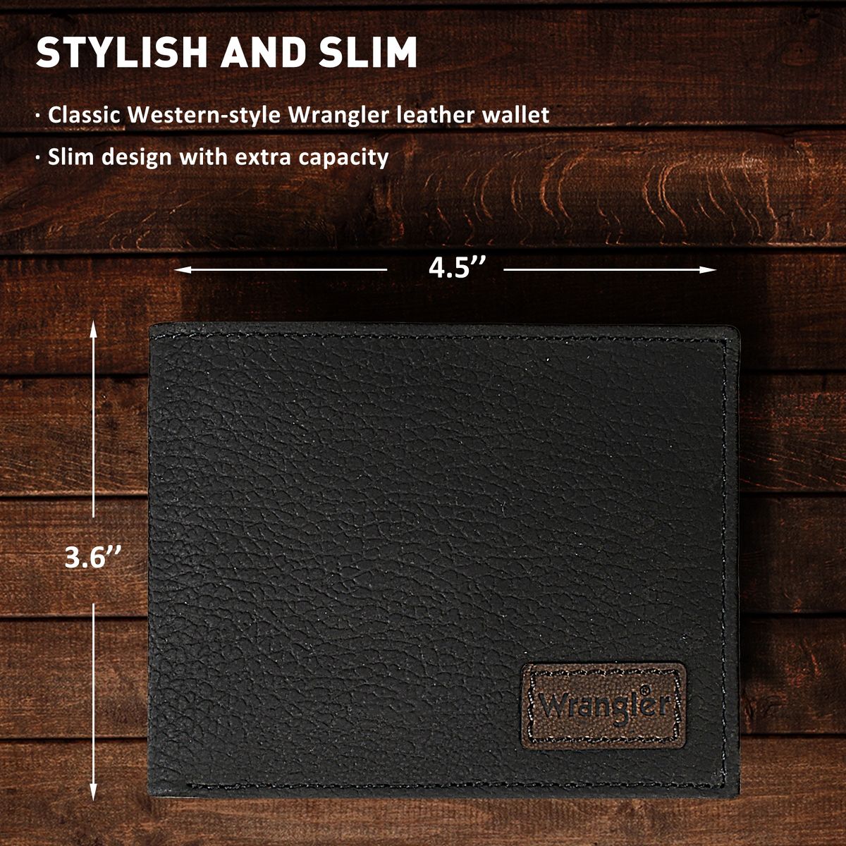 Wrangler Slim Casual RFID Genuine Leather Bifold Wallet for Mens Dads - thumbnail 4
