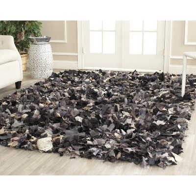 Gray Tufted Handmade Washable Reversible Shag Area Rug, 6' Square