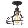 Chloe Lighting Jaxon Industrial-Style 1 Light Rubbed Bronze Semi-Flush Ceiling Fixture 10" Wide - 4 of 4