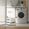 Unique Bargains Foldable Square Laundry Basket 1831 Cubic-in Black White 1 Pc Semicircle - 2 of 4