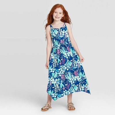 girls blue maxi dress