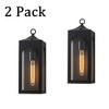 ALOADECOR H16" 1-Light Unique/Statement Dusk to Dawn Outdoor Wall Light with Clear Glass Black with Light Fixture for Garage（2 PACK） - 3 of 4