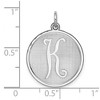 Black Bow Jewelry Sterling Silver, Makayla Collection, 20mm Disc Initial K Pendant - 4 of 4