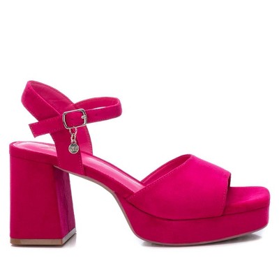 Xti Women's Heeled Suede Sandals With Platform 141471 - Pink, 9 : Target