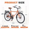 RISOKEYS 26 Inch Vintage Commuting Adult Cruiser Bicycle, 7 Speed Commuter Steel Frame Bike for Commuting to Work Shopping Hanging Out - 2 of 4