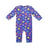 Ola! Otter Full Sleeved Romper - Fuzzy Fishes-Blue - 3 of 4
