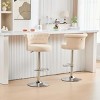 Set of 2 Velvet Swivel Bar Stools,Adjustable Counter Stools with Tufted Back,Chrome Base and Nailhead Trim for Kitchen Island-Maison Boucle - 2 of 4
