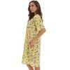 Just Love Womens Nightgown - Short Sleeve Henley Oversized Sleepwear Gown - 2 of 3