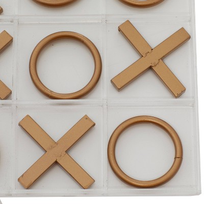 12" Gold and Clear Acrylic Tic Tac Toe Set