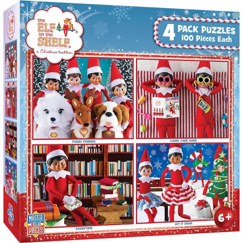 Masterpieces Kids Jigsaw Puzzle Set - Elf On The Shelf 4-pack 100 ...