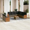 vidaXL Garden Sofa Set Grey PE rattan Large Adjustable Feet - 2 of 4