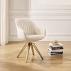 HOMLUX Mid-century Pyramid 360° Swivel Accent Chair Upholstered in Comfortable Velvet- Gold Plated Legs For Bedroom,Office,Dining - 3 of 4