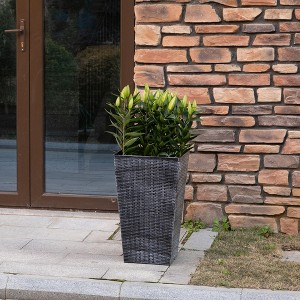 Gulches Set of 3 Tall Planters - Stylish Indoor & Outdoor Flower Pots with Drainage Holes - 1 of 4