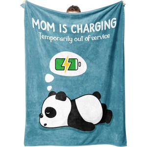 Funny Christmas Birthday Gifts for Mom- Mom is Charging Blanket- New Moms Gifts for Women, Flannel Soft Blanket Throw for Napping Travel. - 1 of 4