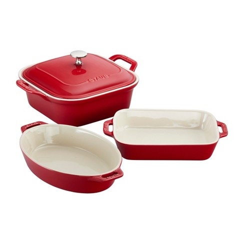 Staub Ceramics 4-pc Baking Pans Set, Casserole Dish With Lid, Brownie Pan :  Target