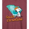 Women's - Peanuts - Snoopy Golfing South Carolina Lightweight French Terry Wide Neck Long Sleeve Shirt - 2 of 4