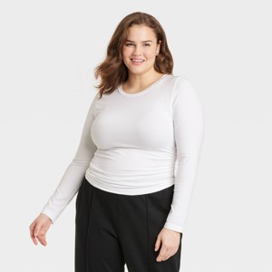 Women's Long Sleeve Seamless T-Shirt - A New Day™ - 1 of 3