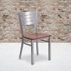 Emma and Oliver 2 Pack Silver Slat Back Metal Restaurant Chair - 2 of 4