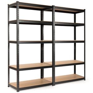 Costway Heavy Duty Steel 2PCs 72'' 5 Level Garage Shelf Metal Storage Adjustable Shelves Unit - 1 of 4