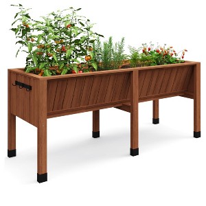 GustoWave Raised Garden Bed 6 x 2 x 2.5FT, Raised Garden Beds Outdoor with 6 Legs, Detachable Liner, Wooden Raised Planter Box for Backyard, Patio - 1 of 4