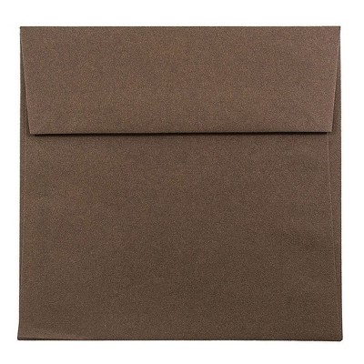 JAM Paper 5.5 x 5.5 Square Invitation Envelopes Chocolate Brown Recycled 22314939