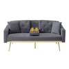 67.7"Futon Convertible Sleeper Sofa,Tufted Back,Square Arms and Golden Tapered Metal Legs,Velvet Twin Futon Sofa,Dark Gray - 3 of 4