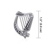 Slickblue Women's Irish Harp Pendant Necklace – Sterling Silver Celtic Shamrock Jewelry with 18" Chain - 2 of 3