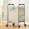 USIKEY Laundry Basket with Wheels, Rolling Laundry Sorter Cart with Side pockets,47.6GAL(180L) Rolling Laundry Hamper with Removable Bag, Beige - 2 of 4