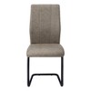 Dining Chair, Set Of 2, Side, Upholstered, Kitchen, Dining Room, 39" Height, Brown Fabric, Black Metal, Contemporary, Modern - 4 of 4