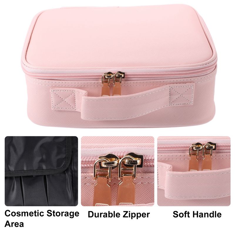 Unique Bargains Makeup Bag Organizer with Adjustable Removable Dividers for Cosmetics Makeup Brushes 1Pcs, 3 of 7