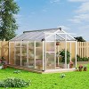 6x10 FT Polycarbonate Greenhouse, Heavy-Duty Aluminum Frame Walk-in Garden Greenhouse with Roof Vent for Backyard or Patio - 2 of 4