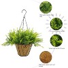 2Pcs Artificial Hanging Fern Faux with Basket, Outdoor Artificial Greenery, UV Resistant Plastic Plants for Home, Garden, Porch, Balcony, Patio, Yard - 4 of 4