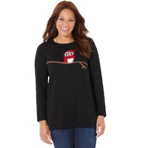Catherines Women's Plus Size Cozy Critter Sweater - 1 of 4