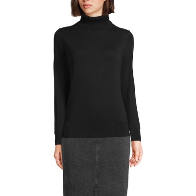 Lands' End Women's Fine Gauge Cotton Turtleneck Sweater