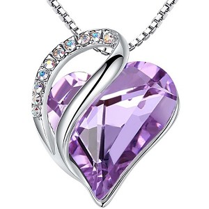 Leafael Infinity Love Heart Pendant Necklace Birthstone Crystal Jewelry Gifts for Women, Silver-tone, 18"+2" - 1 of 4