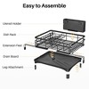 MaseiKar Expandable Dish Drying Rack, Stainless Steel Dish Drainer with Drainboard, Rustproof over Sink Drying Rack with Utensil Holder, Black - 2 of 4