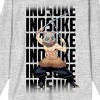 Demon Slayer Inosuke Repeat Name Text Adult Athletic Heather Crew Neck Long Sleeve Tee - 2 of 3