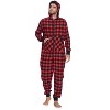 Ashford & Brooks Mens Flannel Hooded One Piece Pajama Union Jumpsuit - 2 of 4