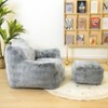 Hooseng Bean Bag Sofa with Tufted Soft Stuffed Filling, Fluffy and Lazy Sofa with Footstool, Comfy Cozy BeanBag Chairs - 3 of 4