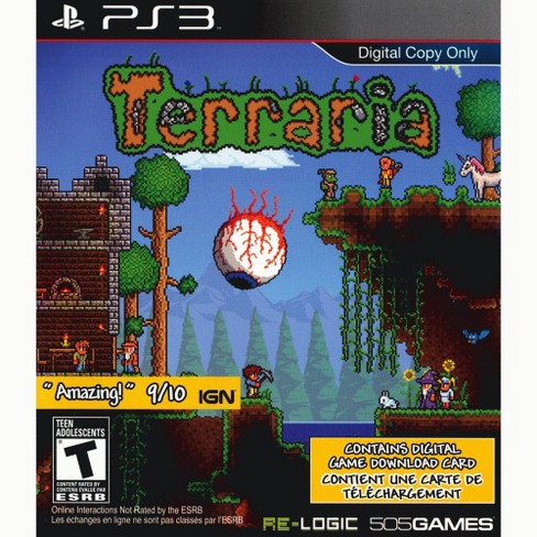 Terraria Digital Game Download Card Only Ps3 For Playstation 3 Esrb Rated T Dig And Craft Game Online Play New Weapons Armour Target