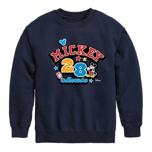Boys' - Disney - Mickey Mouse Pattern Collage Graphic Long Sleeve Fleece Sweatshirt - 1 of 4