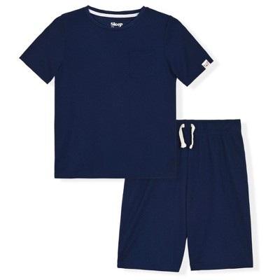 Sleep On It Boys 2-Piece Short-Sleeve Textured Knit Pajama Shorts Sleep Set